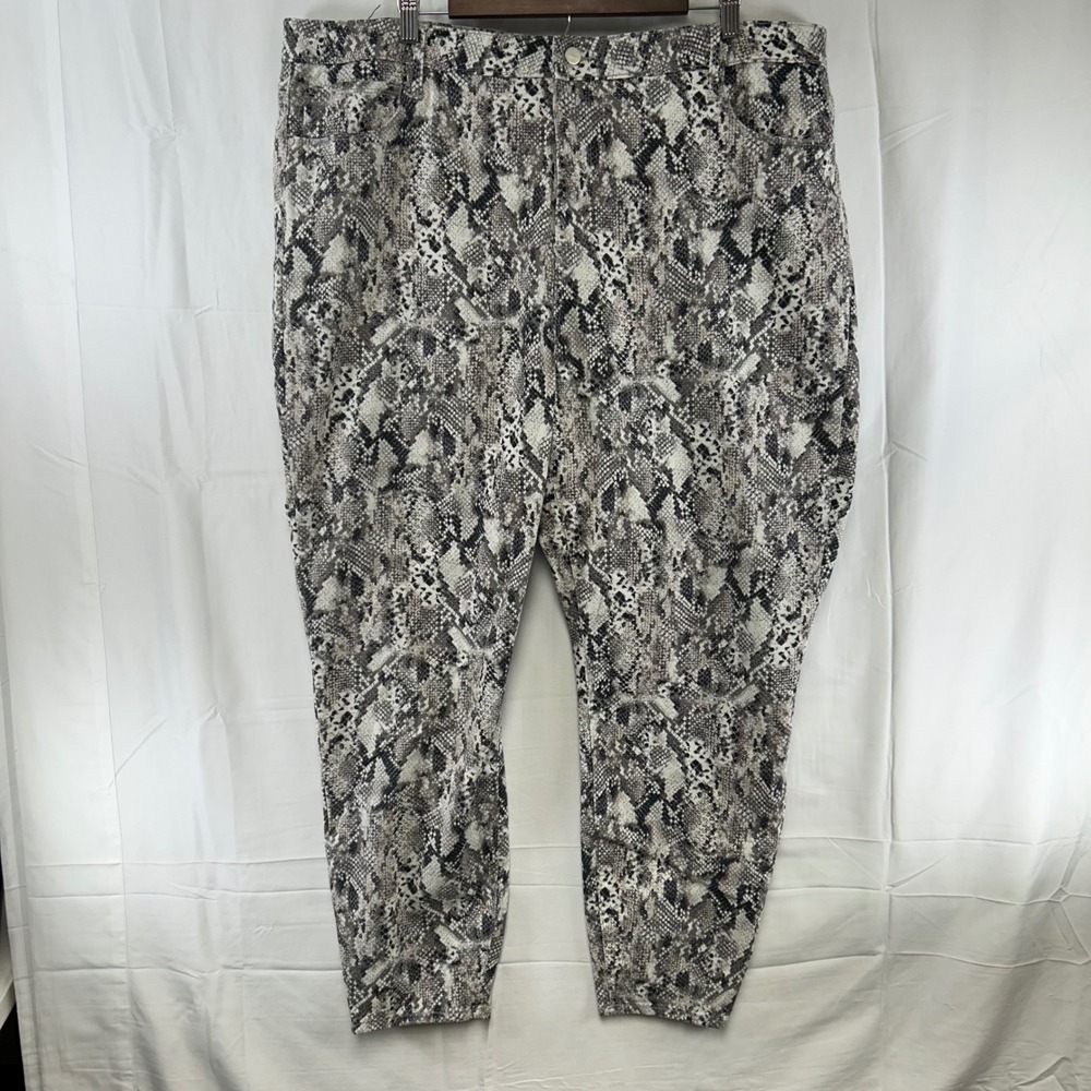 Sanctuary‎ Denim Pants Womens 24W Grey Snakeskin Print High Rise Tapered Leg
